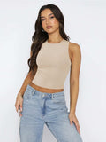Round Neck Cropped Tank - Trendsi - Flyclothing LLC