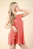VERY J Slit Round Neck Top and Shorts Sweater Set - Trendsi - Flyclothing LLC