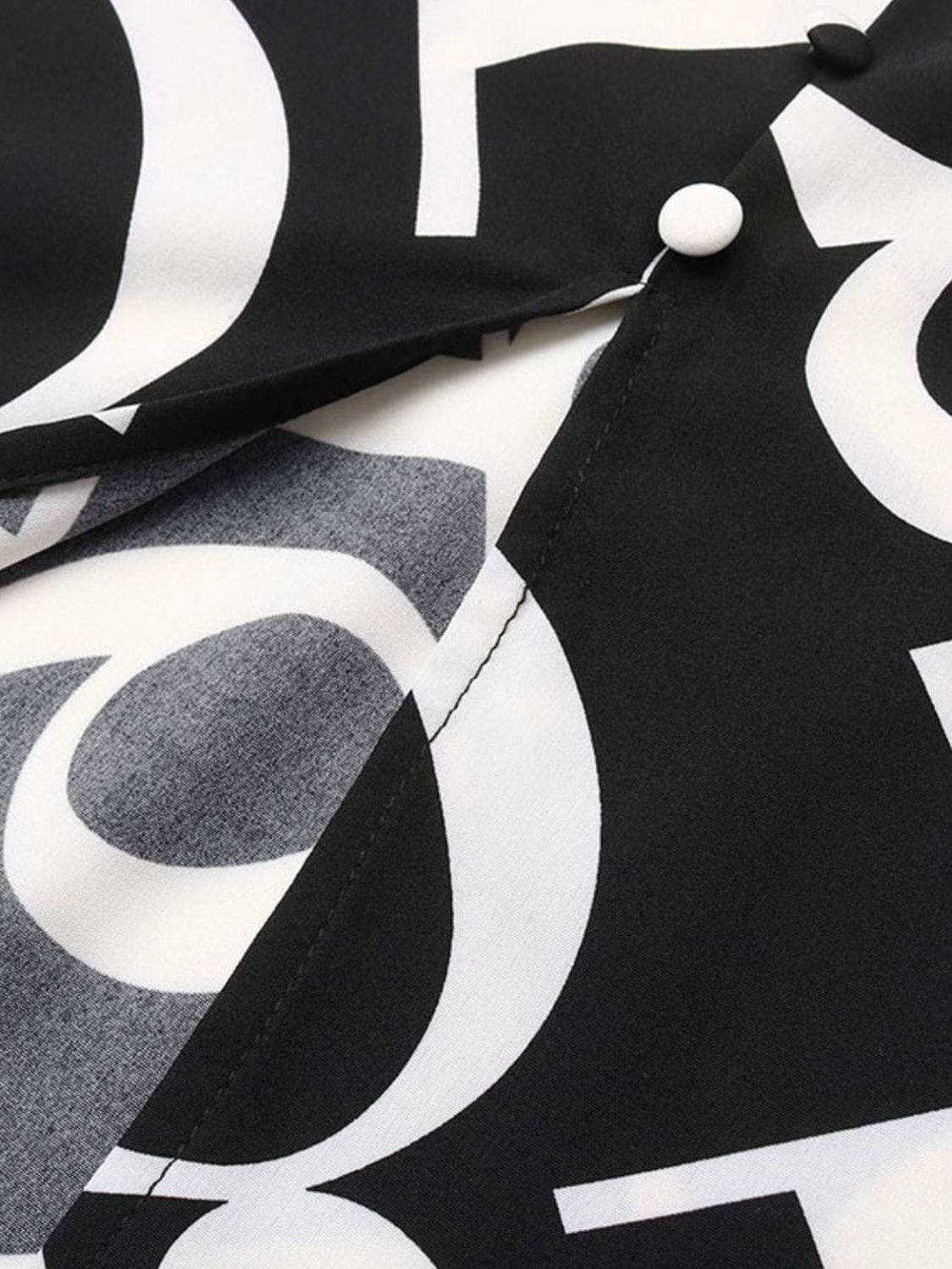 Printed V-Neck Long Sleeve Midi Dress - Trendsi - Flyclothing LLC