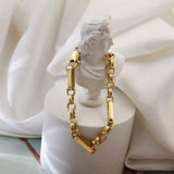 18K Gold-Plated Chunky Gold Chain Link Bracelet - Trendsi - Flyclothing LLC