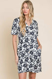 BOMBOM Floral Button Down Mini Dress - Trendsi - Flyclothing LLC