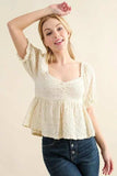 And The Why Lovely Textured and Smocked Top - Trendsi - Flyclothing LLC