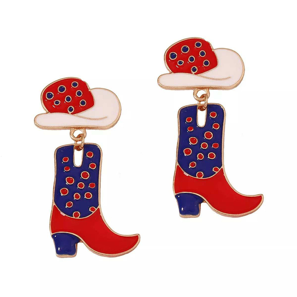 Cowgirl Boot and Hat Dangle Earrings - Trendsi - Flyclothing LLC