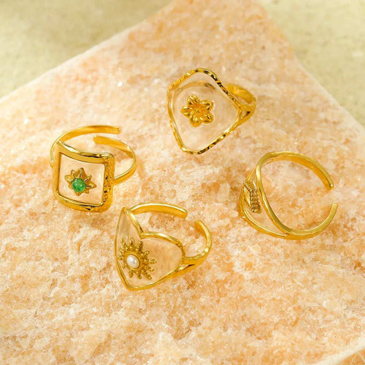 18K Gold-Plated Adjustable Open Ring - Trendsi - Flyclothing LLC