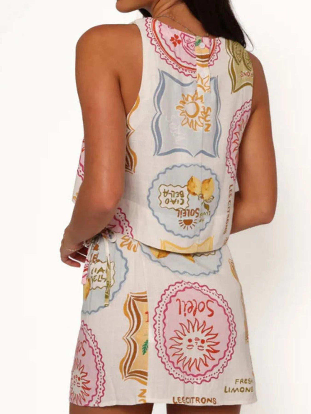 Printed Tank and Skort Two-Piece Set - Trendsi - Flyclothing LLC