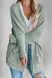 Double Take Pocketed Open Front Long Sleeve Cardigan - Trendsi - Flyclothing LLC