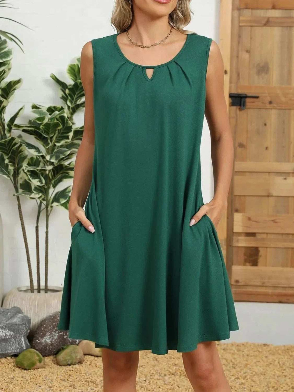 Round Neck Sleeveless Dress - Trendsi - Flyclothing LLC