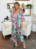 Double Take Full Size Half Sleeve Wide Leg Jumpsuit - Trendsi - Flyclothing LLC