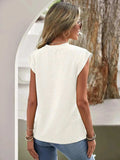 Textured Round Neck Casual Ribbed Top - Trendsi - Flyclothing LLC