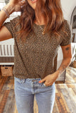 Fierce Leopard Crew Neck T Shirt - Trendsi - Flyclothing LLC