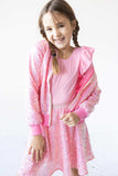 Bubblegum Pink L/S Flutter Sleeve Leotard - Mila & Rose ® - Flyclothing LLC