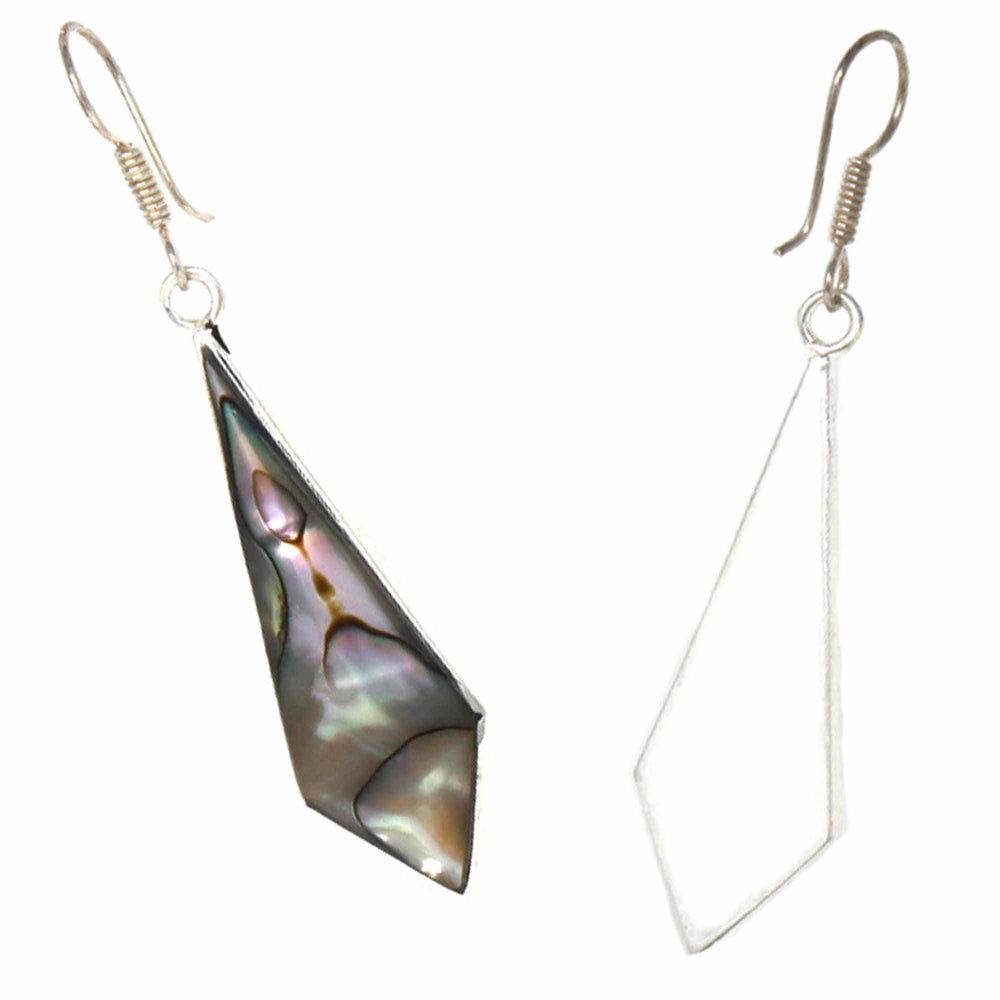 Abalone Diamond-Shaped Dangle Earrings - Artisana - Flyclothing LLC