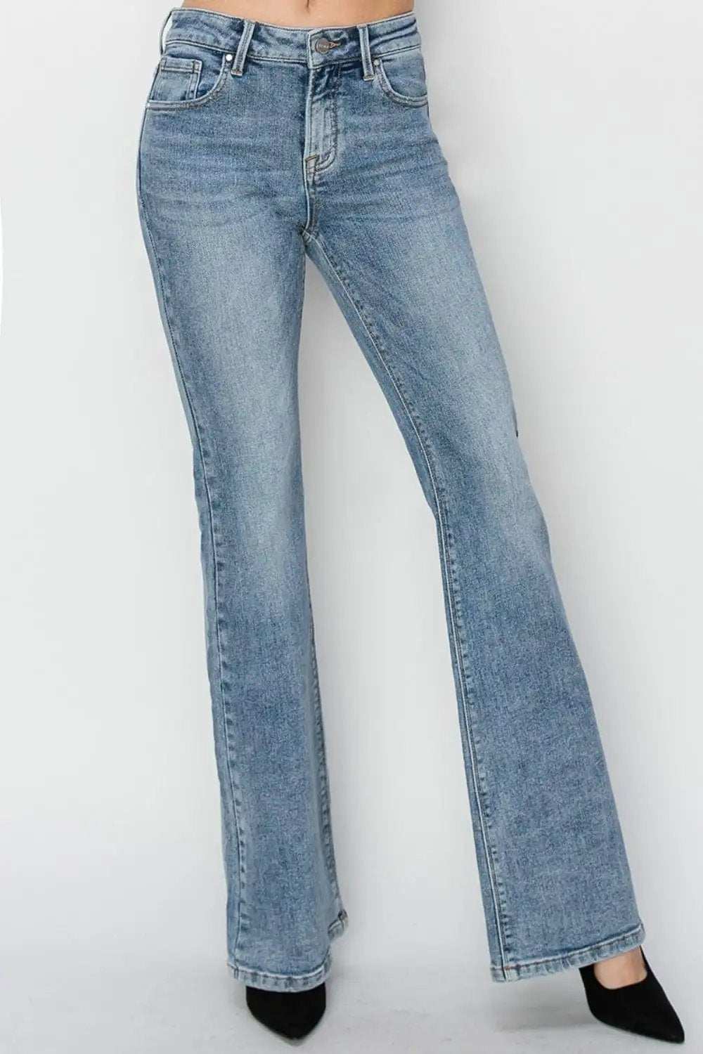 RISEN Full Size Mid Rise Bootcut Jeans - Trendsi - Flyclothing LLC