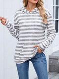 Striped Dropped Shoulder Hoodie - Trendsi - Flyclothing LLC