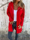 Full Size Zip Up Long Sleeve Hooded Outerwear Plus Size - Trendsi - Flyclothing LLC