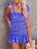 Smocked Wide Strap Mini Cami Dress - Trendsi - Flyclothing LLC
