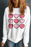 Valentine's Day Heart Round Neck Long Sleeve Sweatshirt - Trendsi - Flyclothing LLC