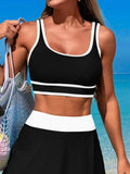 Scoop Neck Top and Skort Swim Set - Trendsi - Flyclothing LLC