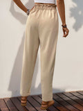 Frill High Waist Pants with Pockets - Trendsi - Flyclothing LLC