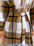 Tied Plaid Button Up Shacket - Trendsi - Flyclothing LLC
