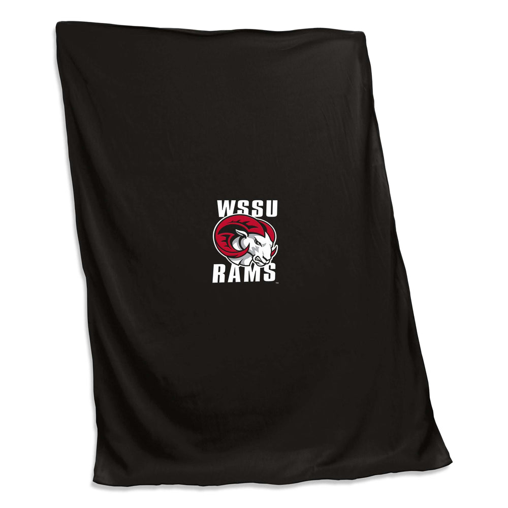 Winston Salem State Black Sweatshirt Blanket (Screened) - Logo Brands - Flyclothing LLC