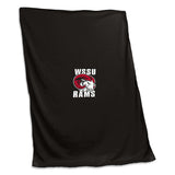 Winston Salem State Black Sweatshirt Blanket (Screened) - Logo Brands - Flyclothing LLC