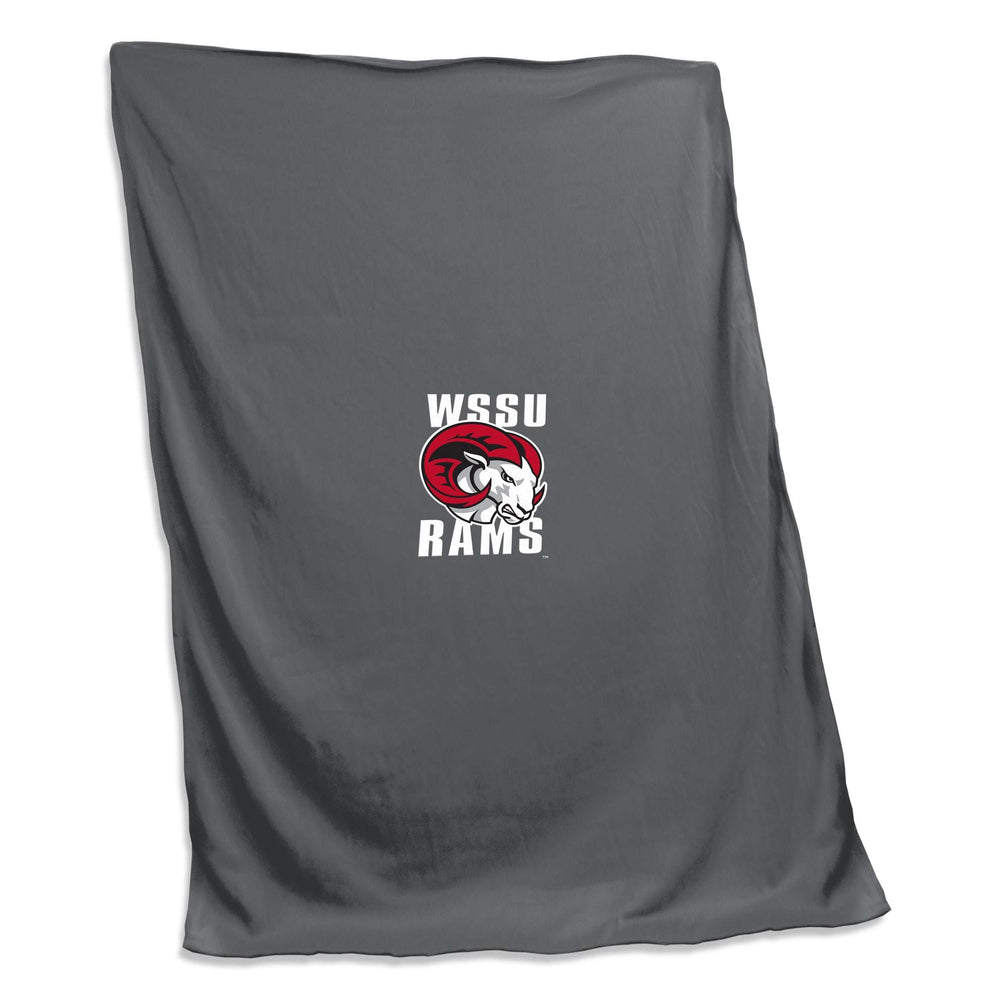 Winston Salem State Charcoal Sweatshirt Blanket (Screened) - Logo Brands - Flyclothing LLC