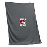 Winston Salem State Charcoal Sweatshirt Blanket (Screened) - Logo Brands - Flyclothing LLC