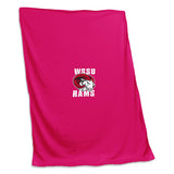 Winston Salem State Pink Sweatshirt Blanket (Screened) - Logo Brands - Flyclothing LLC