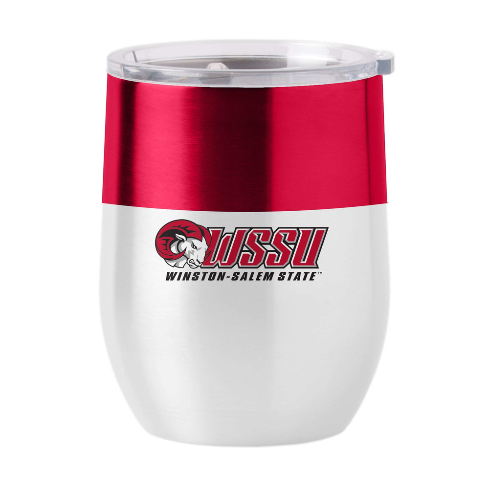 Winston-Salem State Colorblock 16oz Stainless Curved Beverage - Logo Brands - Flyclothing LLC
