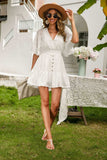 Lace Cutout Surplice Half Sleeve Dress - Trendsi - Flyclothing LLC