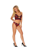 Elegant Moments Buffalo plaid print mono wire cami top with lace trim, keyhole front, adjustable straps and hook and eye back closure Plaid 30052 - Elegant Moments - Flyclothing LLC