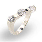 30123 - High-Polished 925 Sterling Silver Ring with AAA Grade CZ in Clear - Alamode - Flyclothing LLC