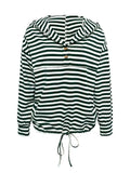 Drawstring Striped Long Sleeve Hoodie - Trendsi - Flyclothing LLC