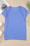 V-Neck Short Sleeve T-Shirt - Trendsi - Flyclothing LLC