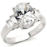30305 - High-Polished 925 Sterling Silver Ring with AAA Grade CZ in Clear - Alamode - Flyclothing LLC