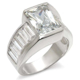 30331 - High-Polished 925 Sterling Silver Ring with AAA Grade CZ in Clear - Alamode - Flyclothing LLC