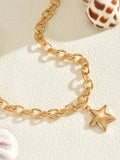 18K Gold-Plated Star Pendant Chain Necklace - Trendsi - Flyclothing LLC