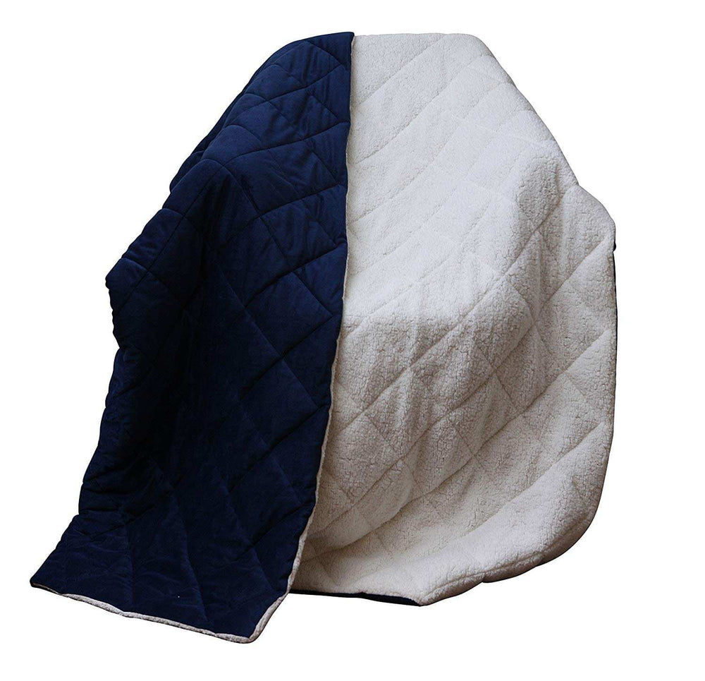 Navy Blue Microfiber Solid Color Plush Throw - Homeroots - Flyclothing LLC
