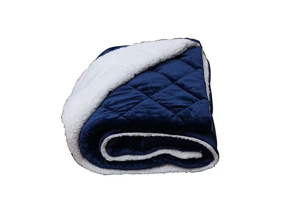 Navy Blue Microfiber Solid Color Plush Throw - Homeroots - Flyclothing LLC