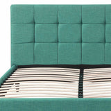 California King Blue Modern Upholstered Square Stitched Platform Bed - Homeroots - Flyclothing LLC