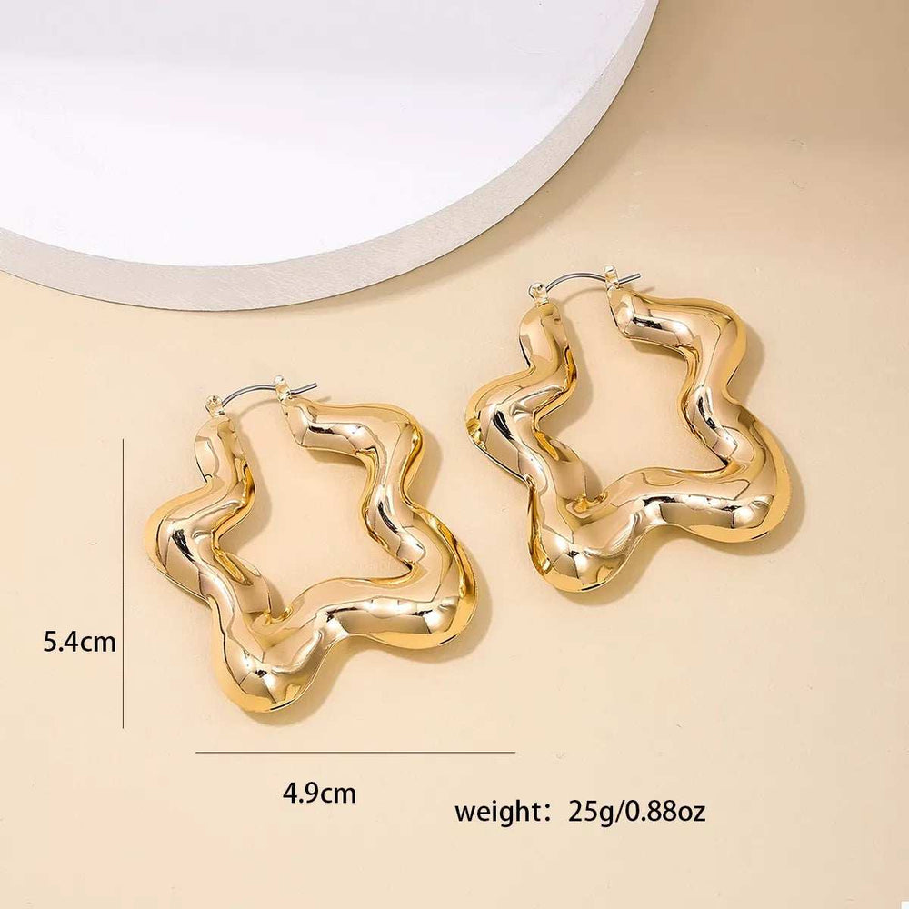 Star Shaped Hoop Earrings - Trendsi - Flyclothing LLC