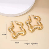 Star Shaped Hoop Earrings - Trendsi - Flyclothing LLC