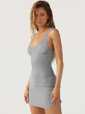 Scoop Neck Wide Strap Mini Dress - Trendsi - Flyclothing LLC