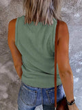 Ribbed V-Neck Wide Strap Tank - Trendsi - Flyclothing LLC