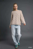 Umgee Cable Knit Cozy Sweater - Trendsi - Flyclothing LLC