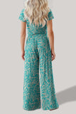 Printed Round Neck Short Sleeve Top and Pants Set - Trendsi - Flyclothing LLC
