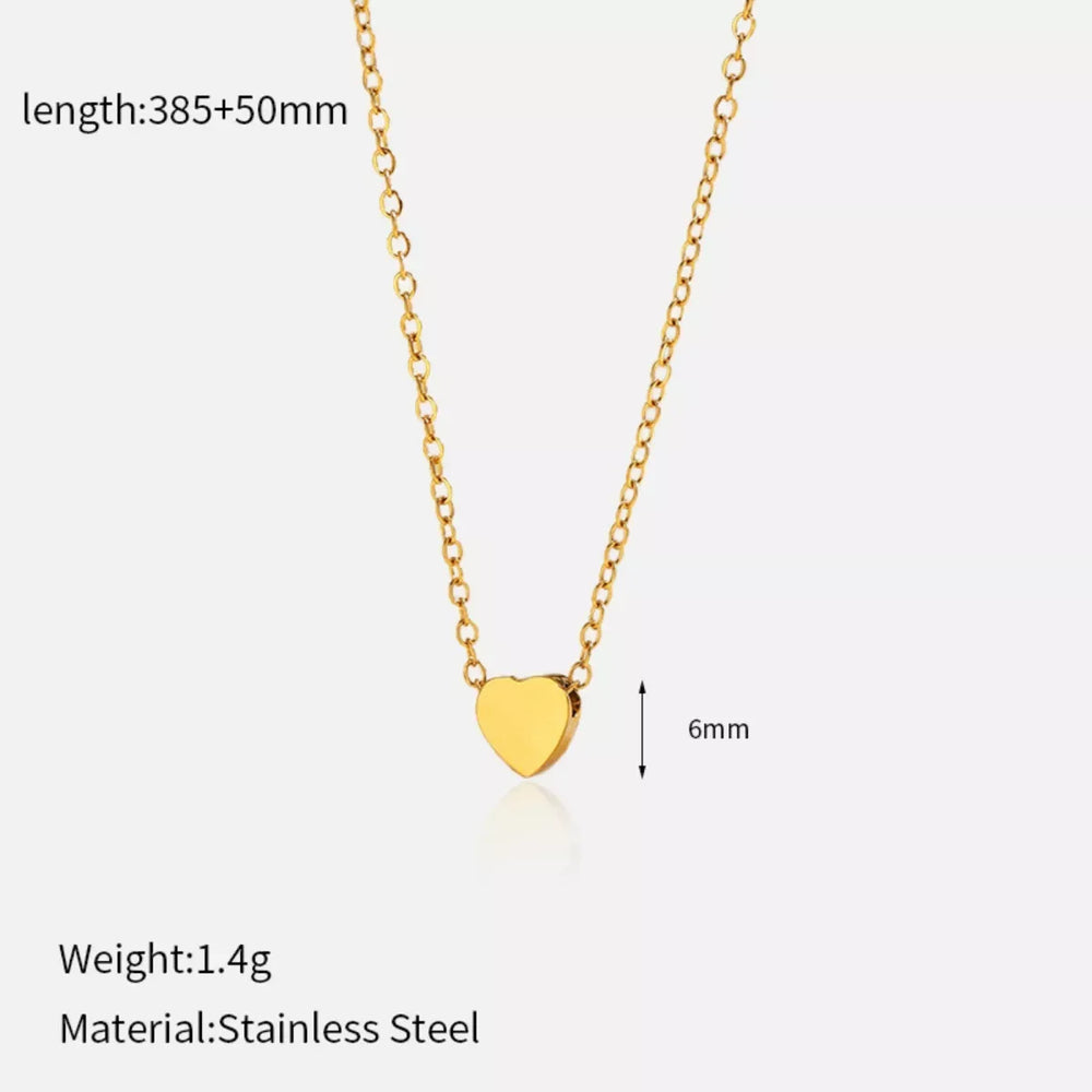 18K Gold-Plated Heart Pendant Necklace - Trendsi - Flyclothing LLC