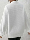 Collared Neck Long Sleeve Sweatshirt - Trendsi - Flyclothing LLC