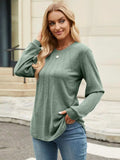 Round Neck Long Sleeve T-Shirt - Trendsi - Flyclothing LLC